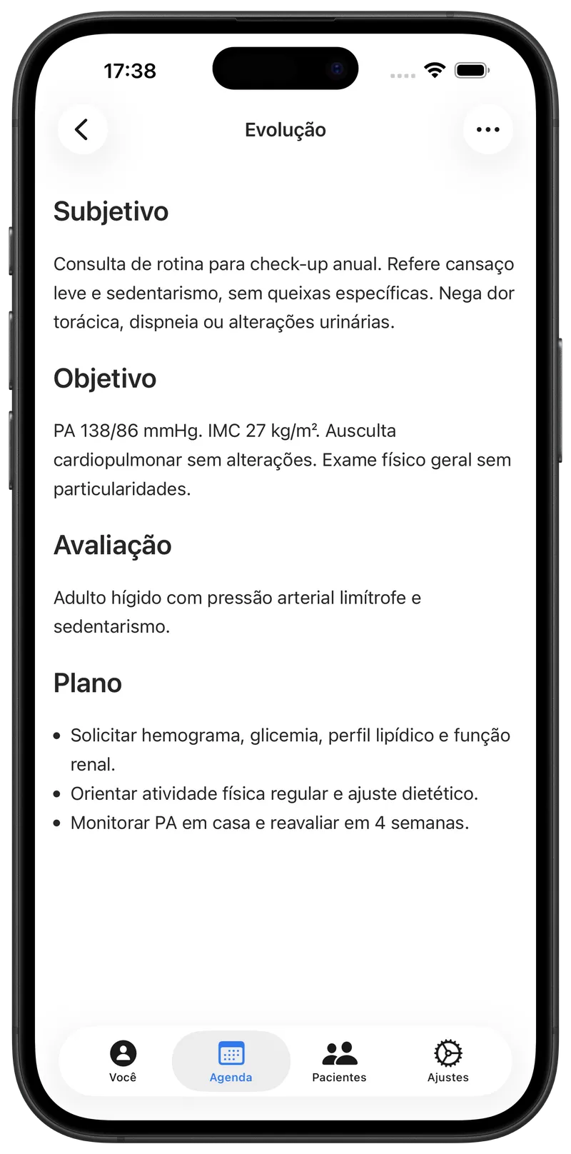 Nota de consulta escrita pelo Maestra