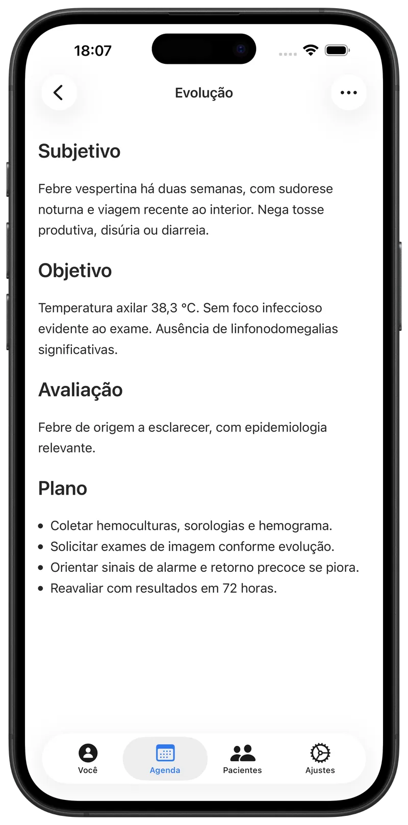 Nota de consulta escrita pelo Maestra