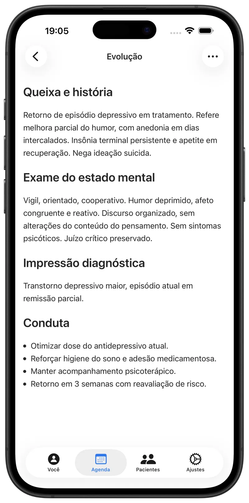 Nota de consulta escrita pelo Maestra