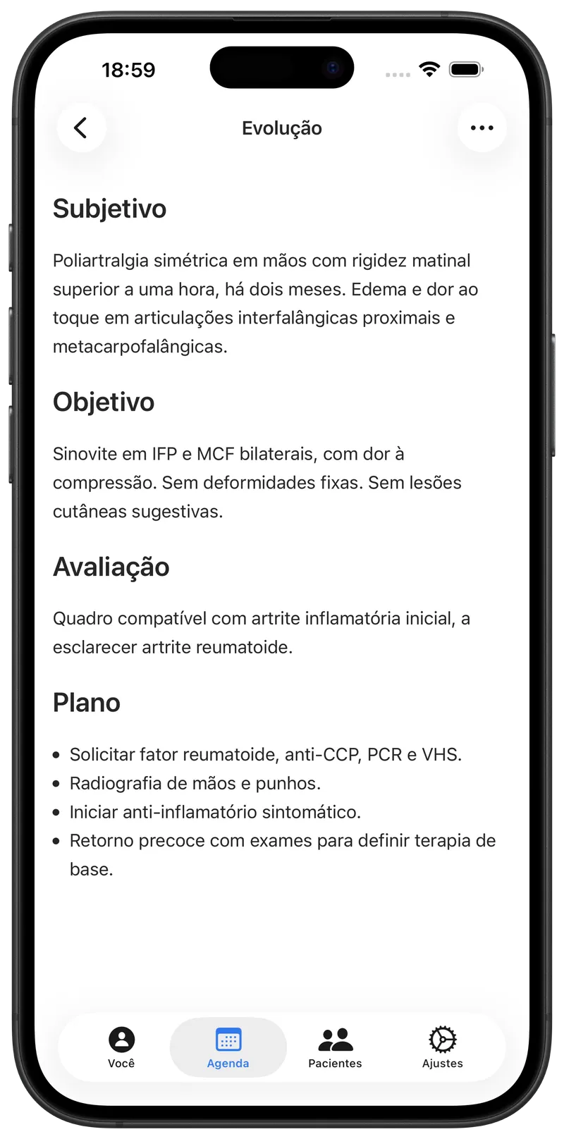 Nota de consulta escrita pelo Maestra