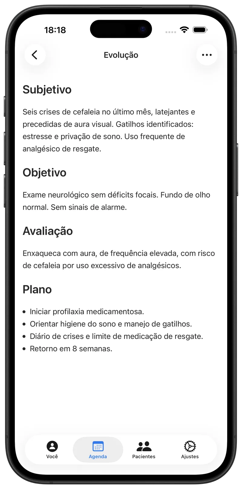 Nota de consulta escrita pelo Maestra