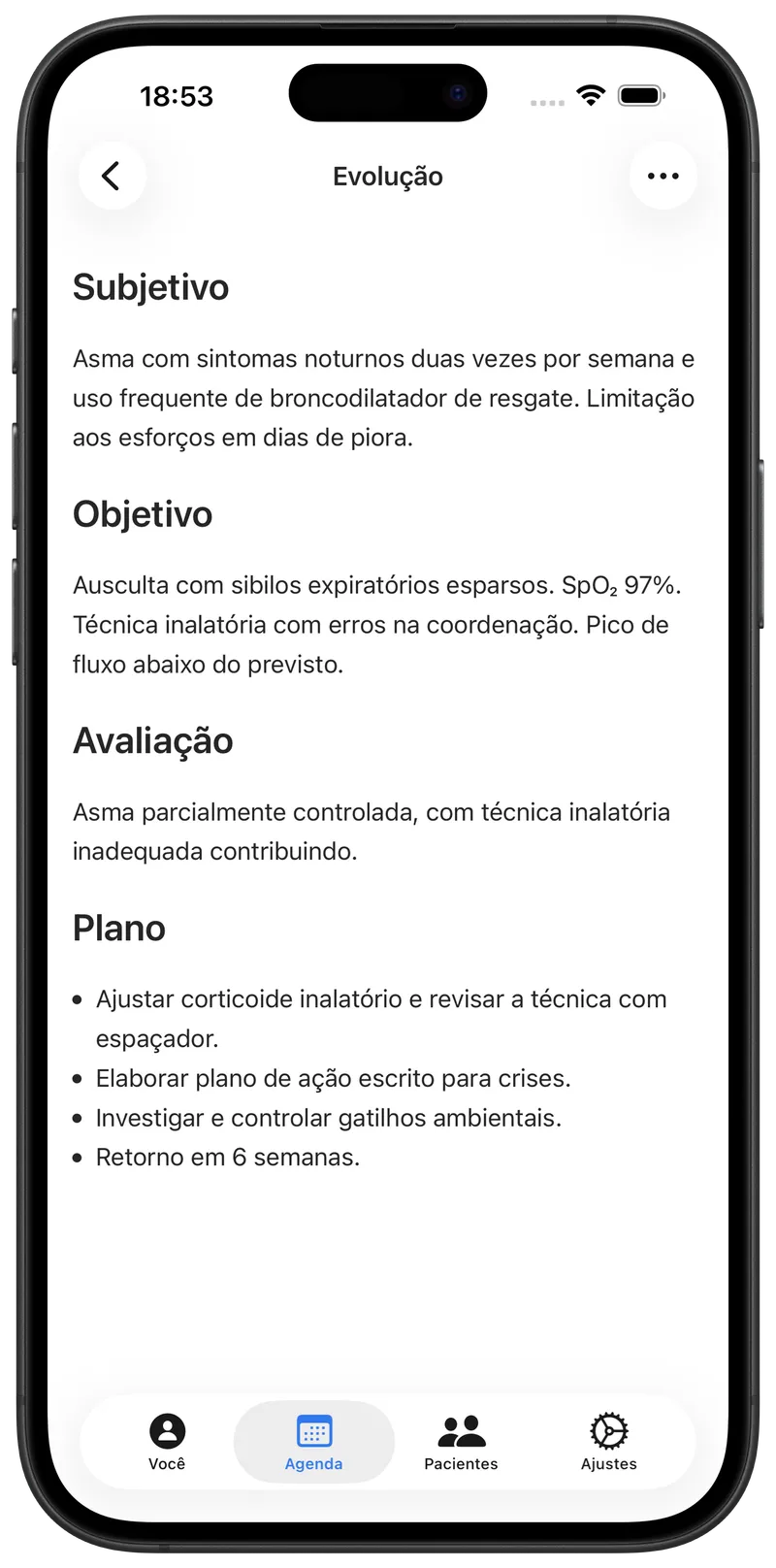 Nota de consulta escrita pelo Maestra